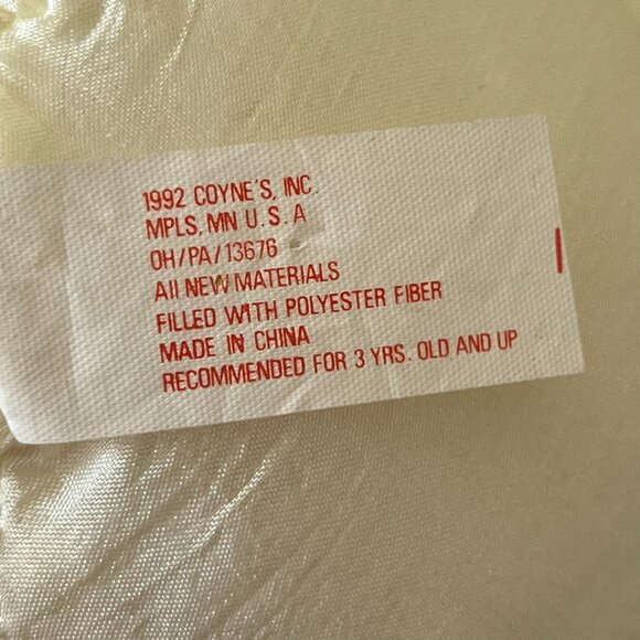 Set of 5 1990 Stuffins Christmas Polyester Plush Ornaments & 1 Coyne's Snowman - Picture 7 of 11